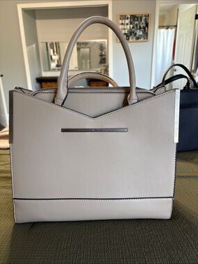 Steve Madden Taupe Structured Satchel with Top Handles